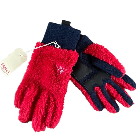 EVOLGMoco Fleece Tech Gloves NWT Wool Blend Red Rouge Navy Blue